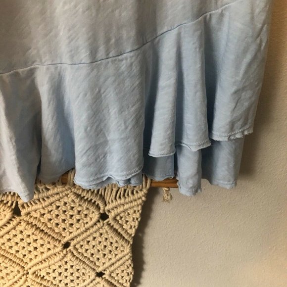 Sundry Baby Blue Amour Peplum Tank Top - Picture 7 of 8